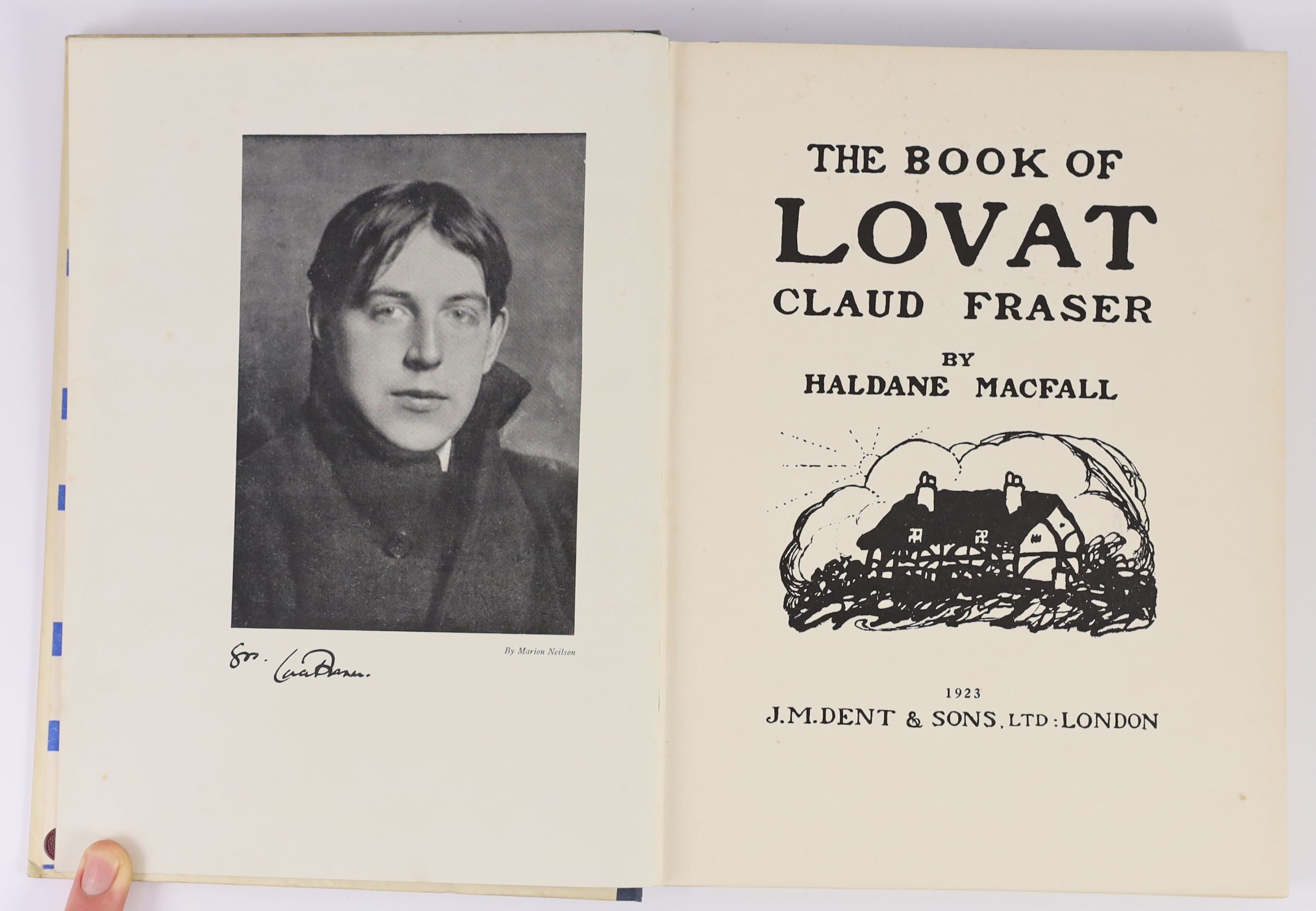 MacFall, Haldane - The Book of Lovat Claud Fraser, 4to, original cloth and pictorial boards, 20 plates, J.M.Dent & Sons, London, 1923; De la Mare, Walter - Down-Adown-Derry, one of 325, signed by the author, illustrated